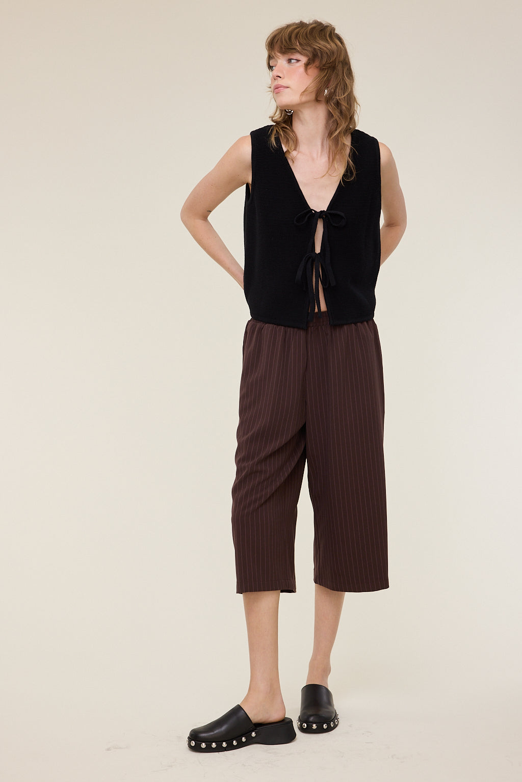 Eiza Knitted Tie Front Top