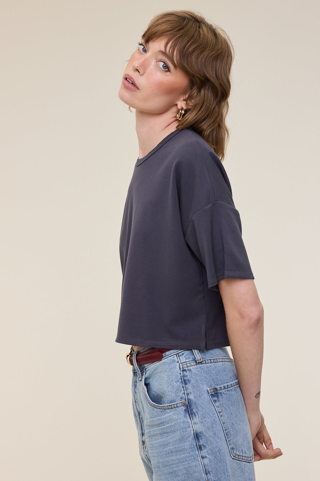 Jayme Cropped Luxe Jersey Tee