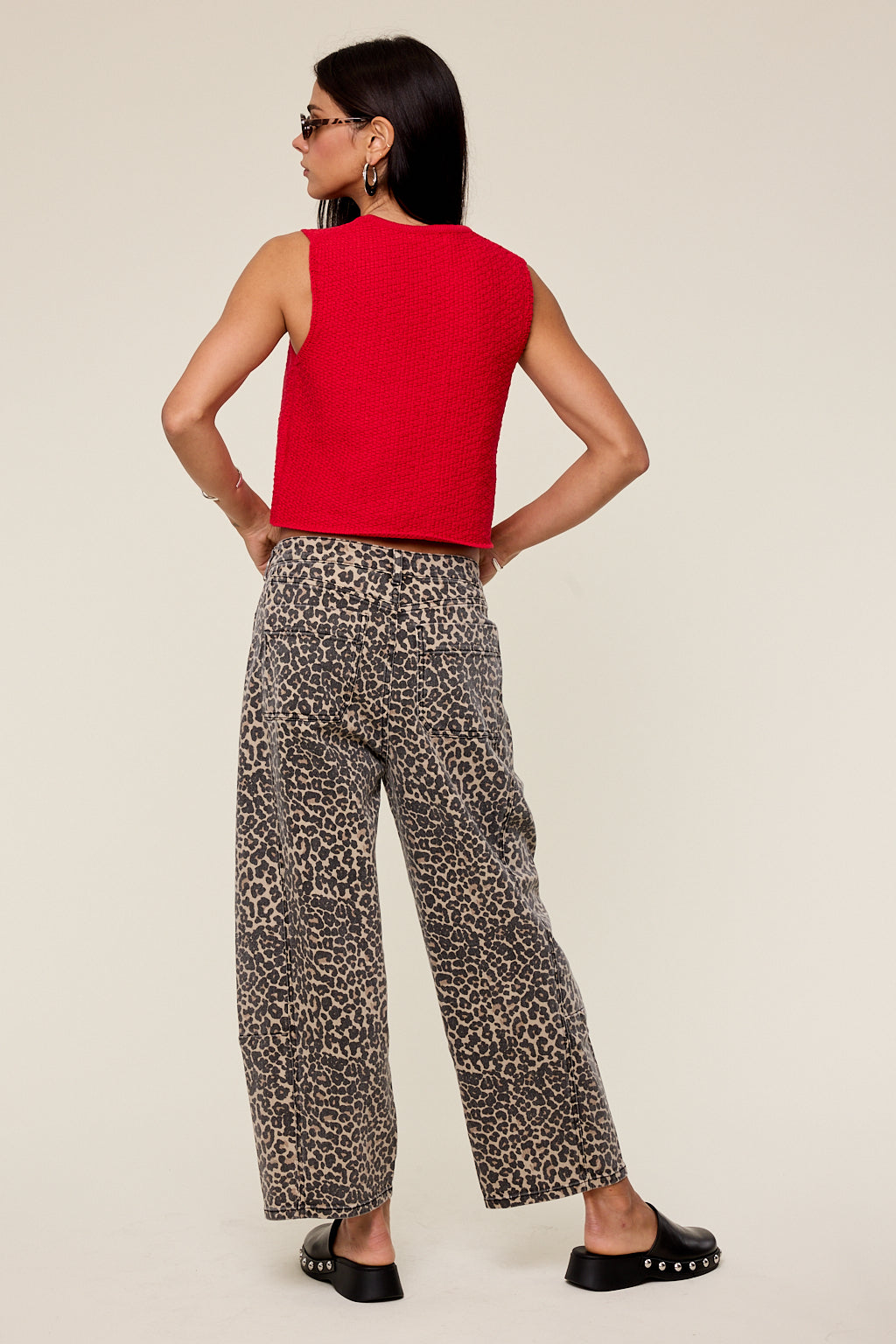 Nova Leopard Print Barrel Jeans