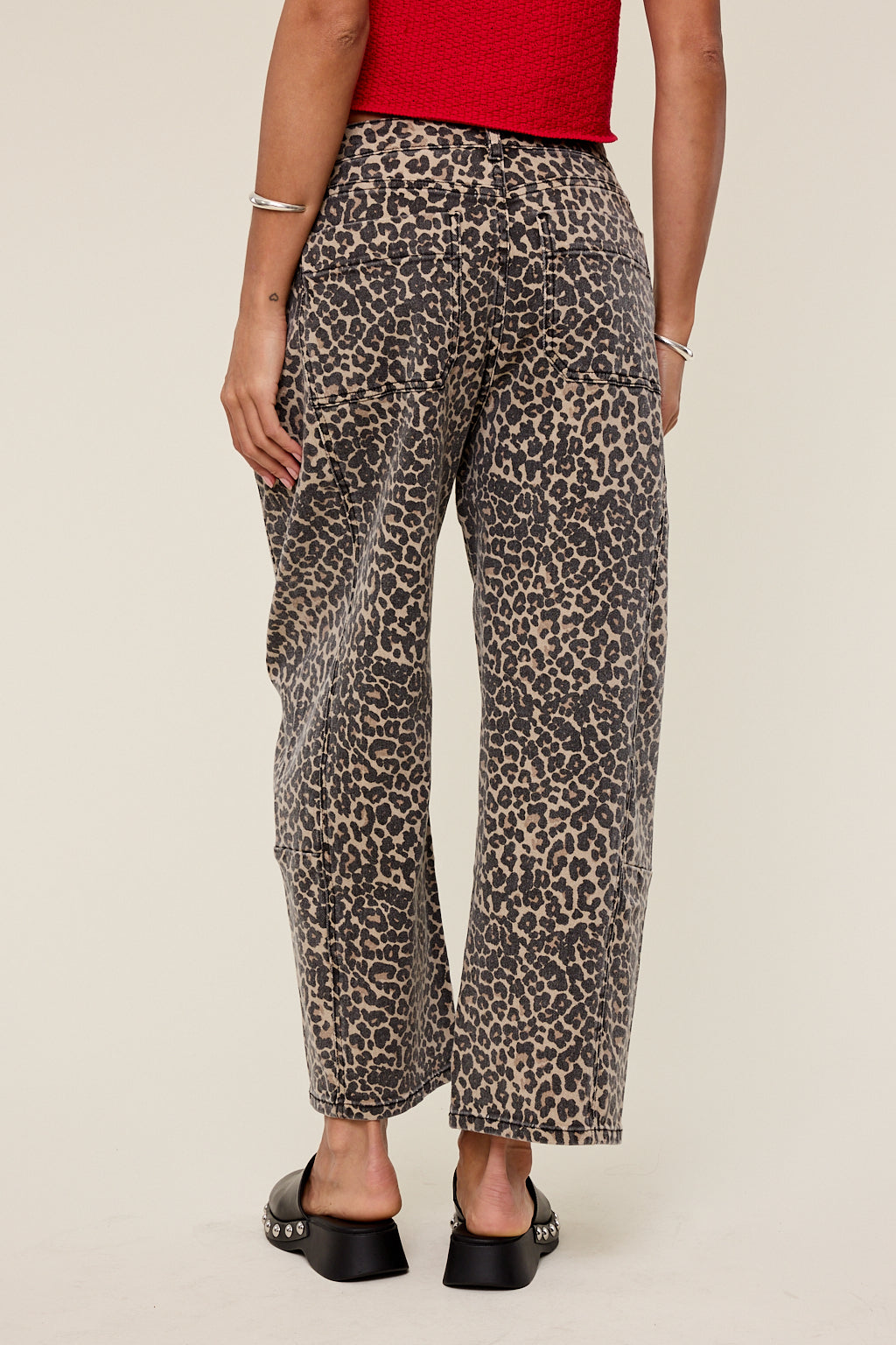 Nova Leopard Print Barrel Jeans