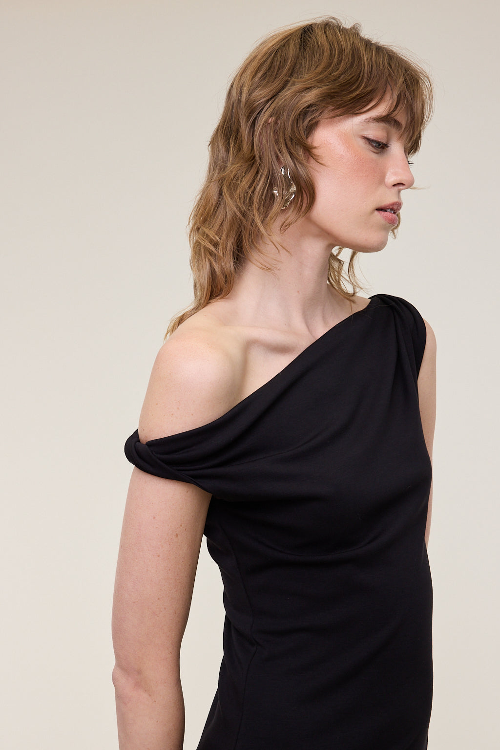 Jade Twist Off Shoulder Midi Dress