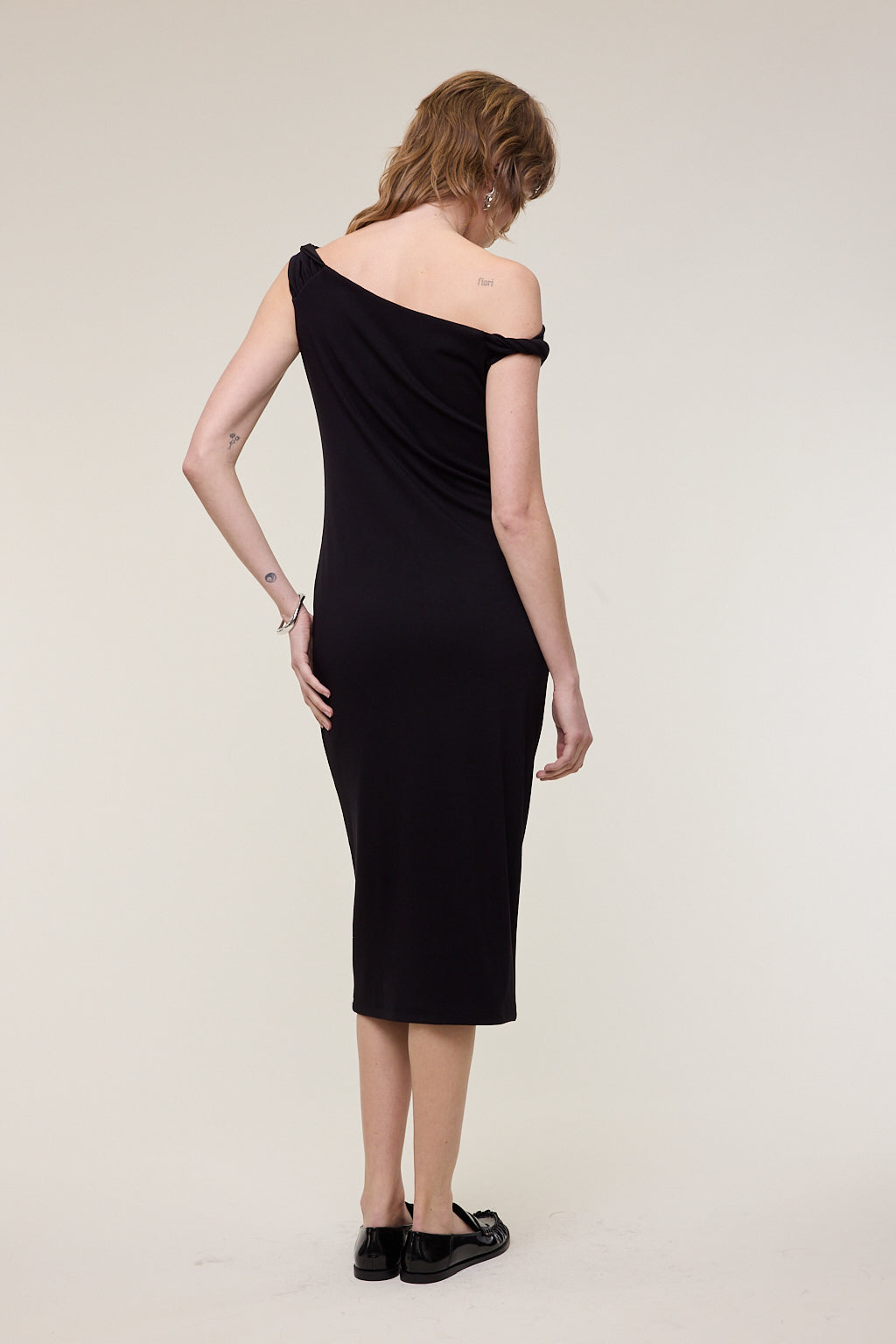 Jade Twist Off Shoulder Midi Dress