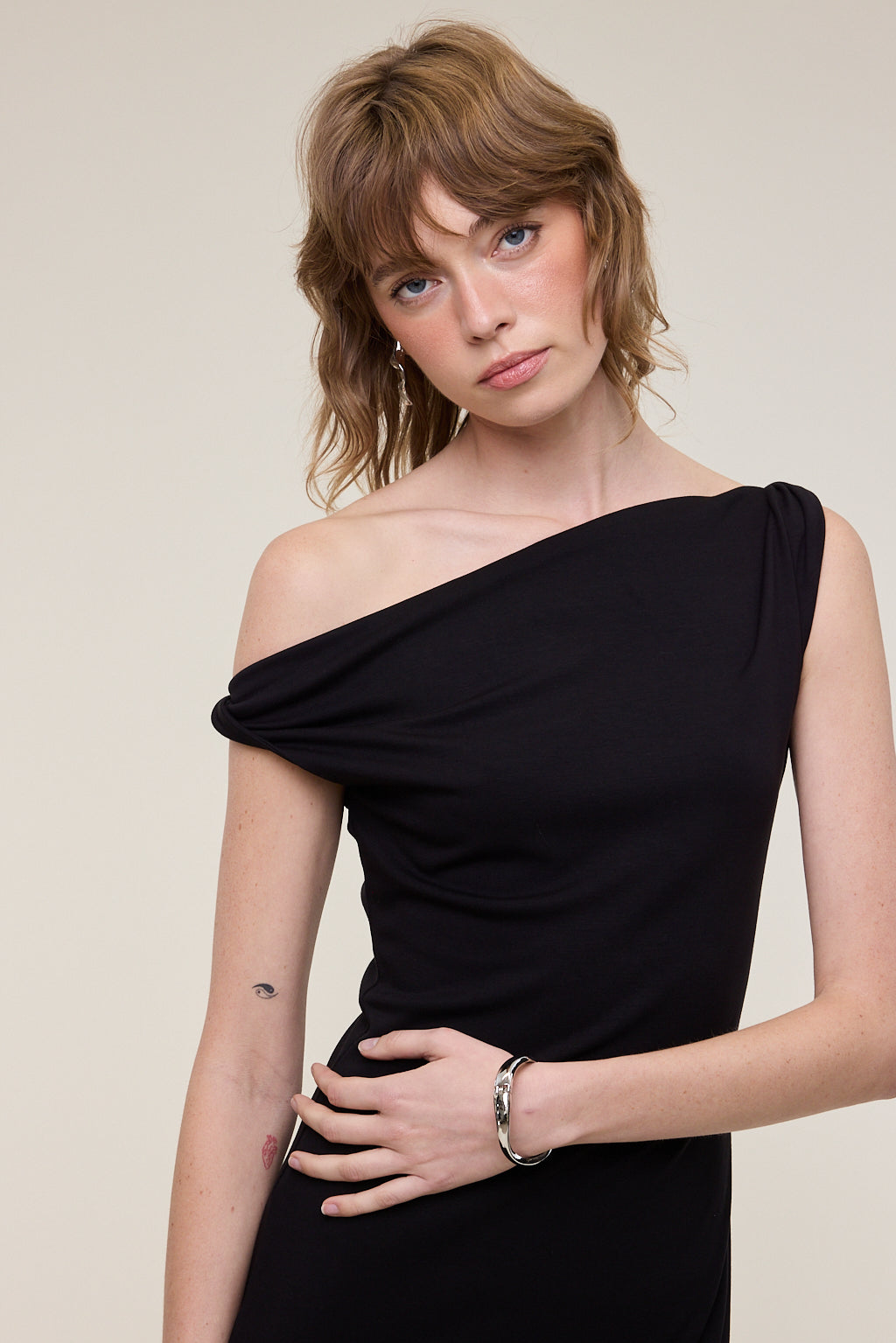 Jade Twist Off Shoulder Midi Dress
