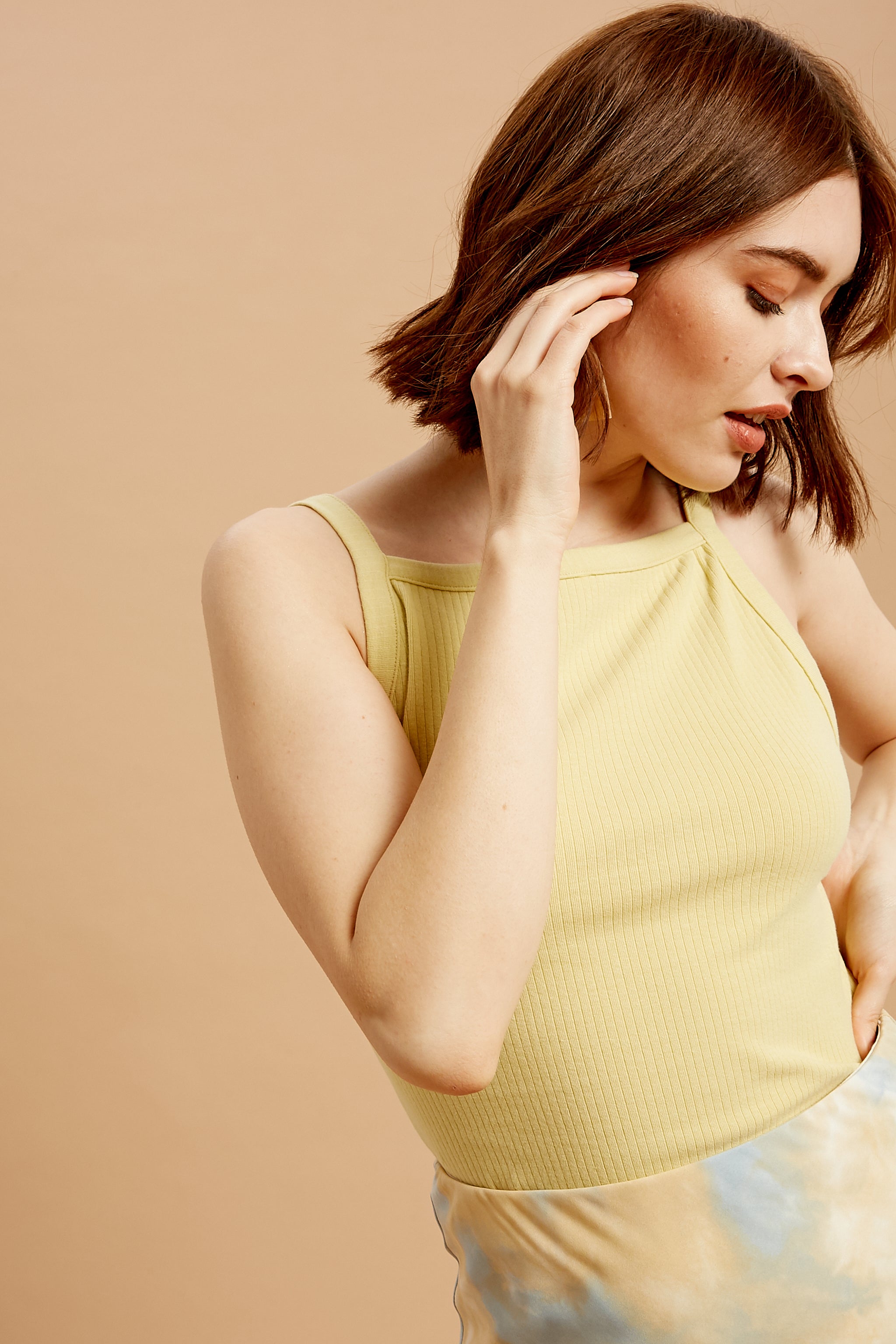 Ribbed Spaghetti Strap Top