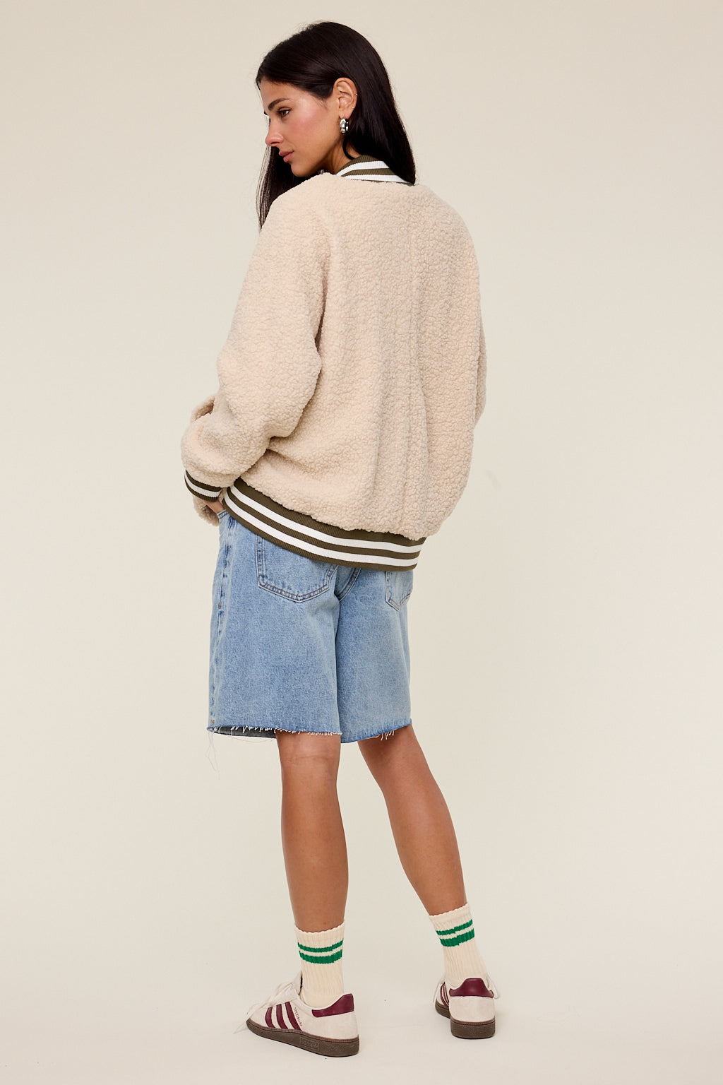 Josie Sherpa Varsity Jacket