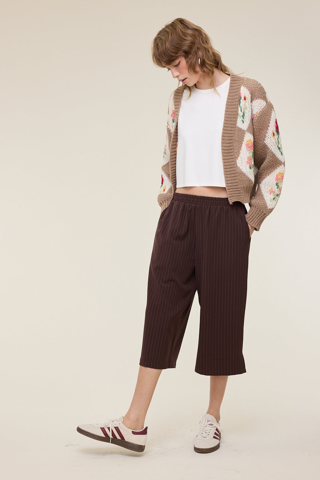 Arya Crop Pinstripe Trousers