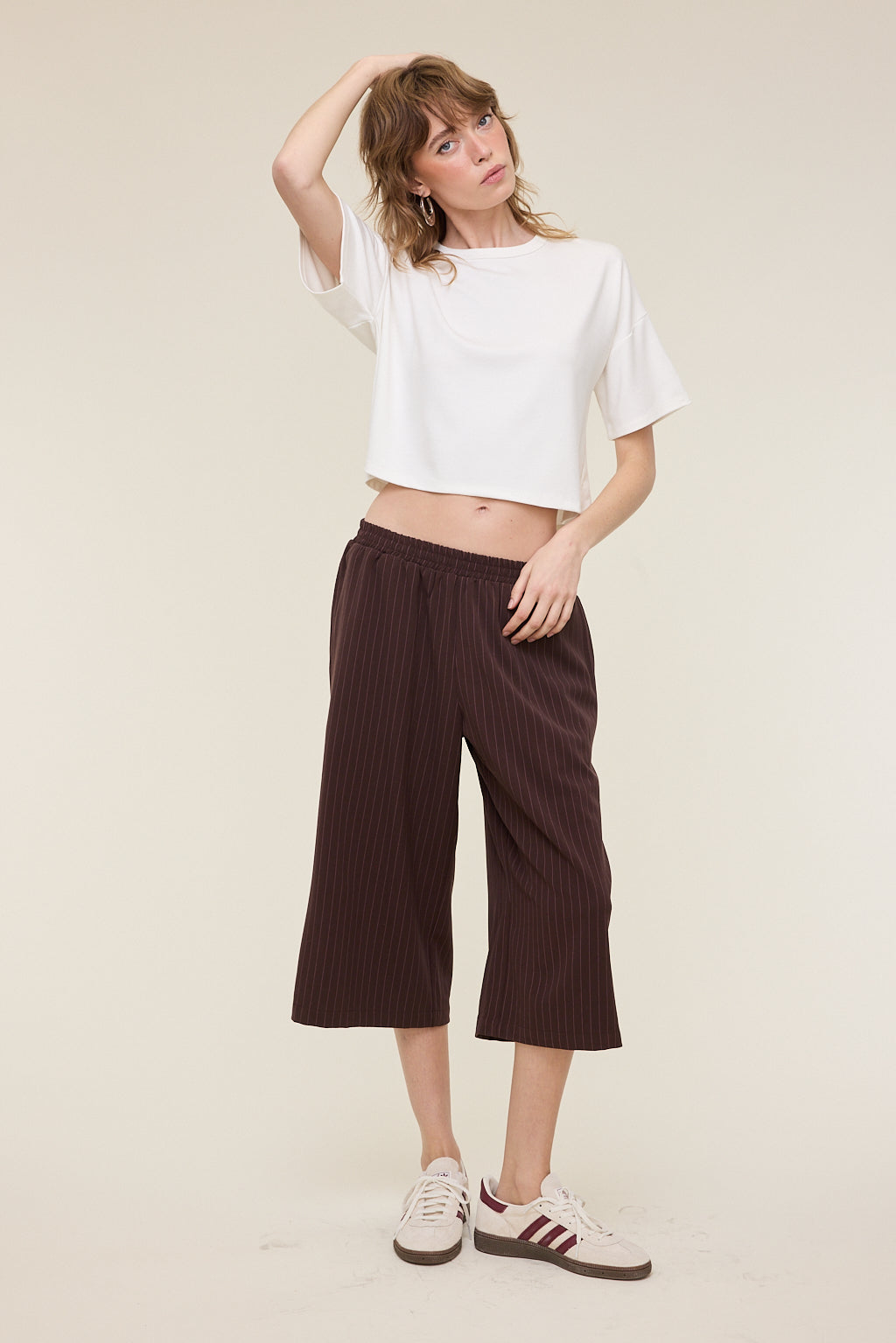 Arya Crop Pinstripe Trousers