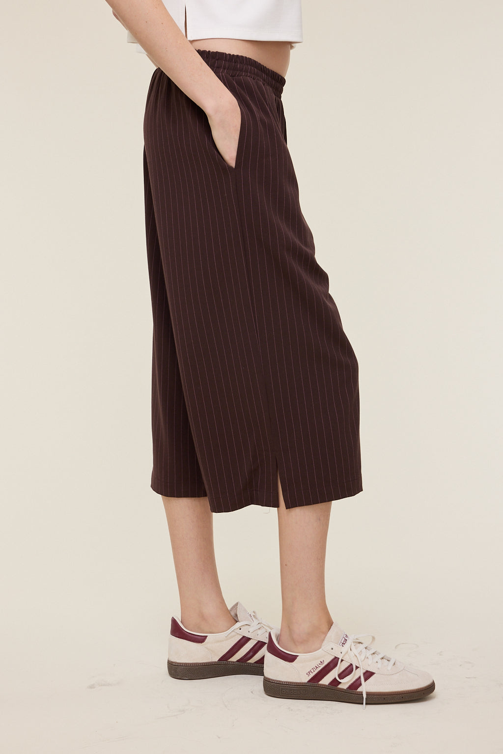 Arya Crop Pinstripe Trousers