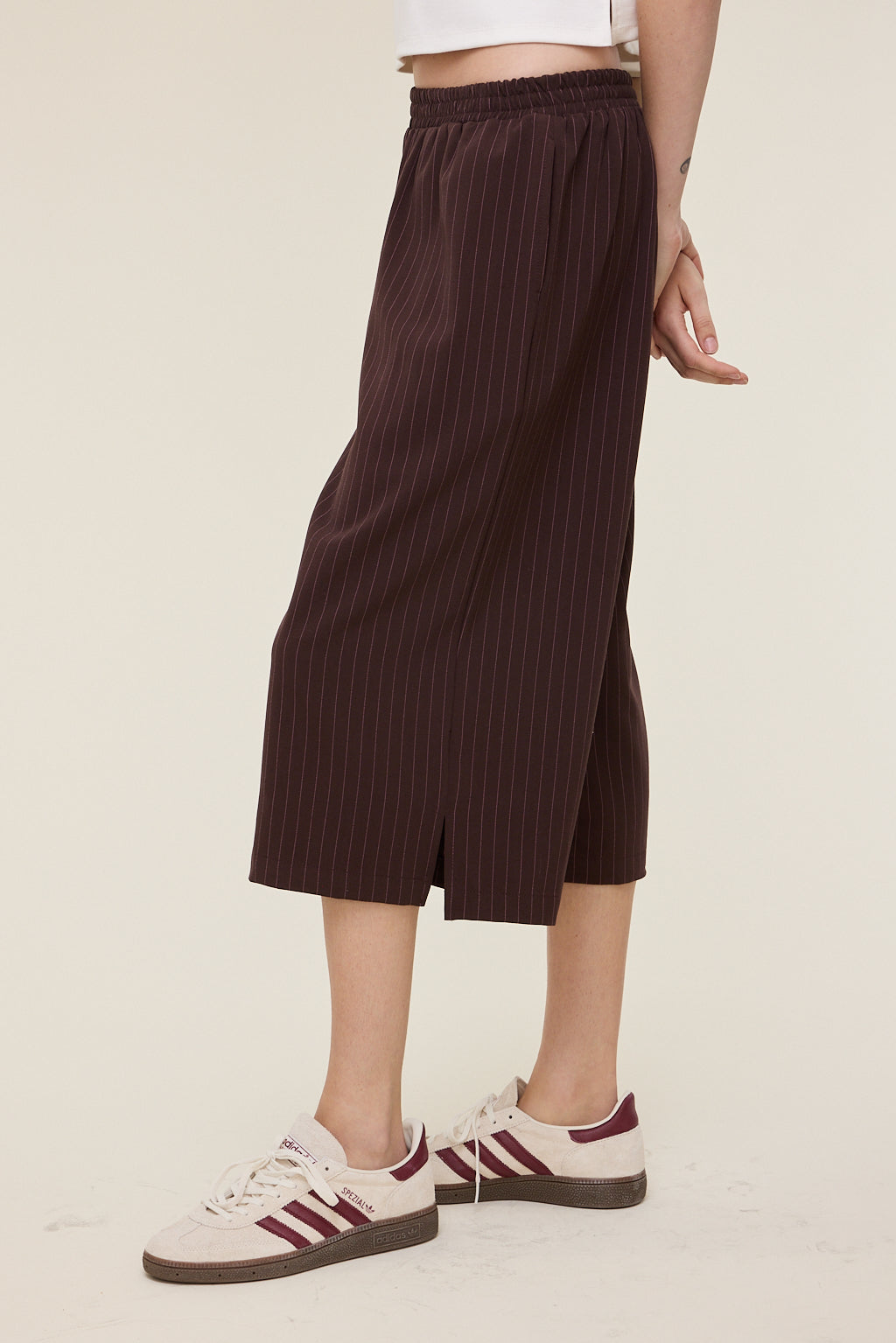 Arya Crop Pinstripe Trousers