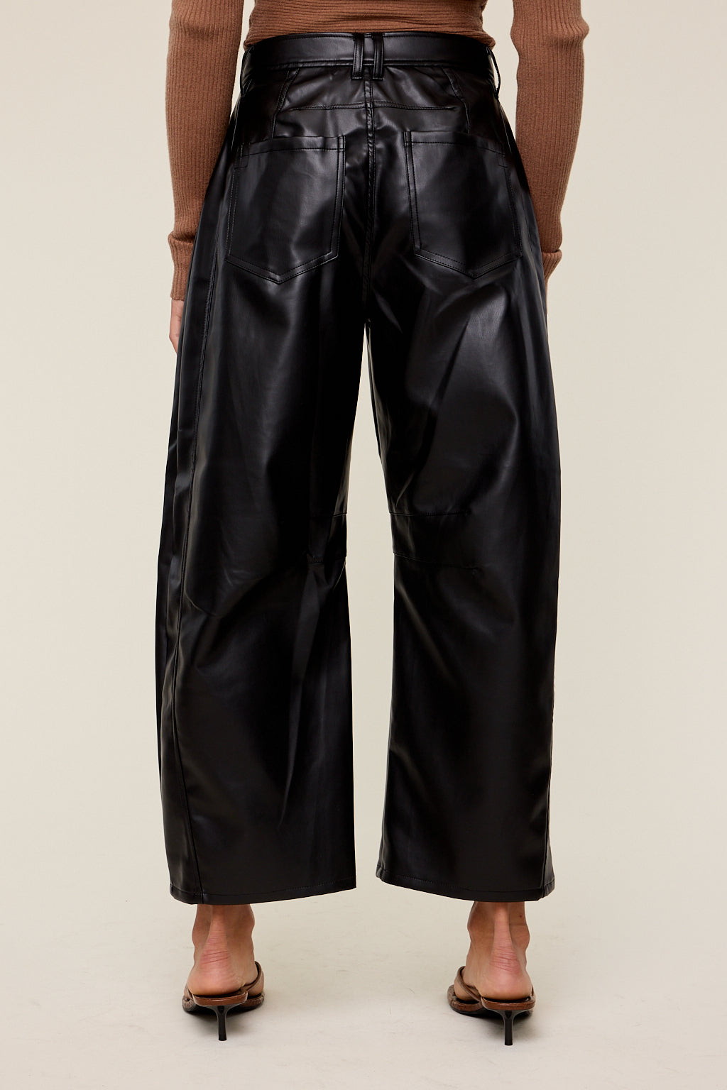 Amaya Pleather Barrel Pants