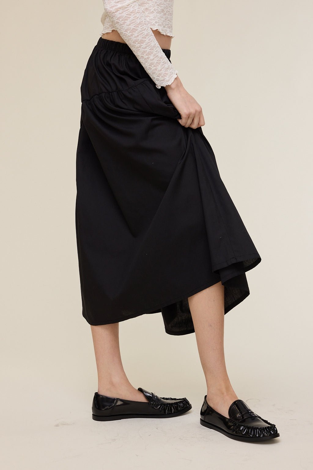 Vida Poplin Midi Skirt