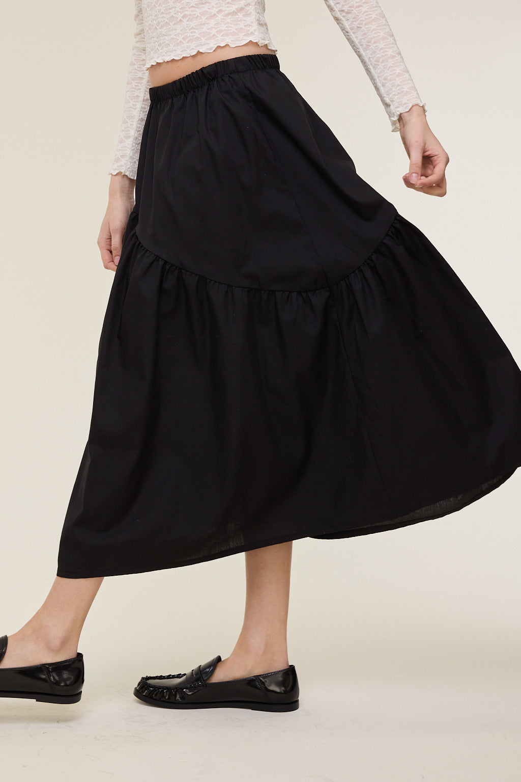 Vida Poplin Midi Skirt