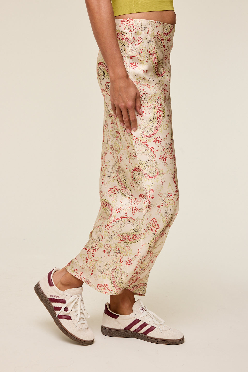 Nia Paisley Satin Long Skirt