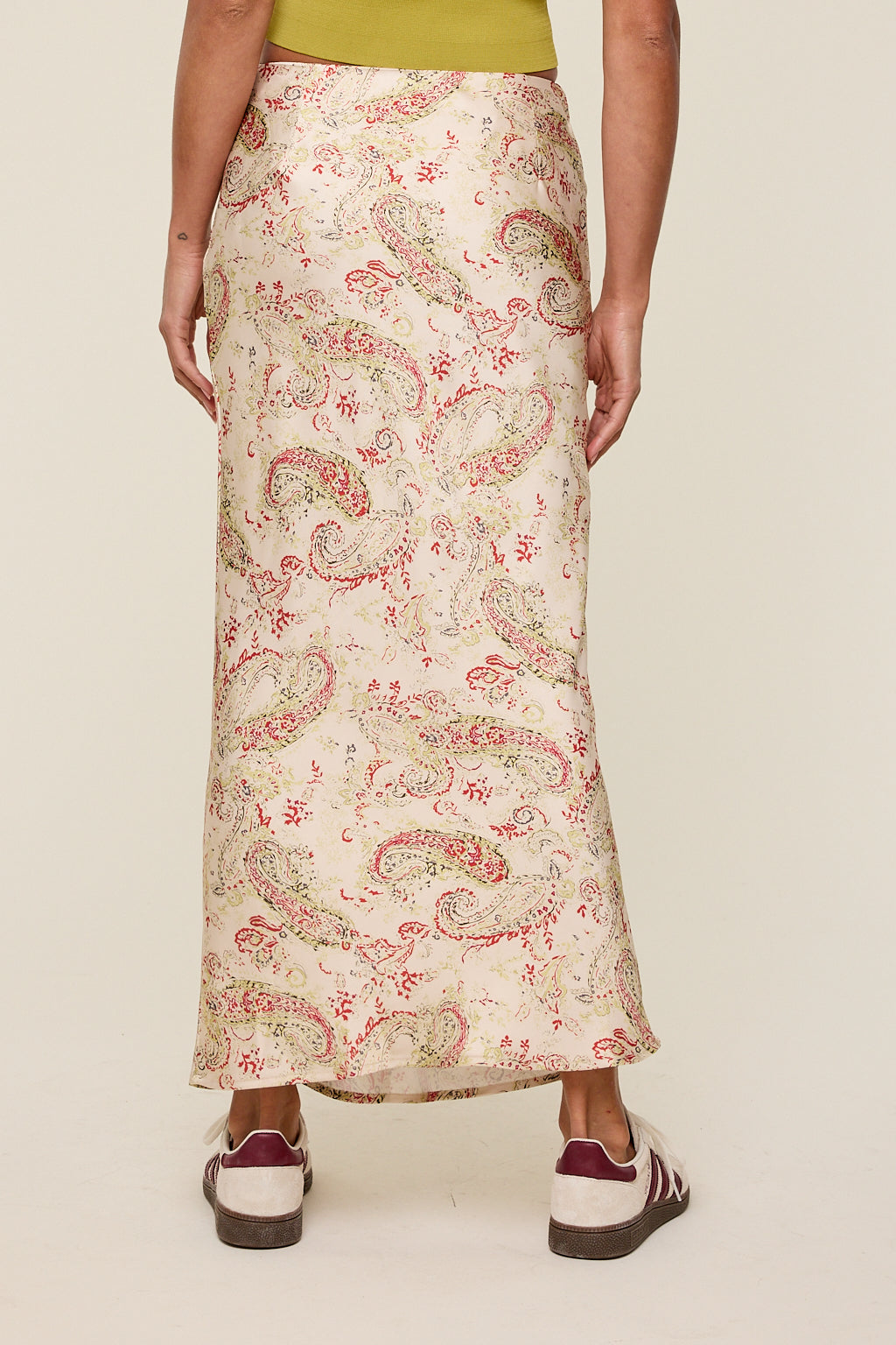 Nia Paisley Satin Long Skirt