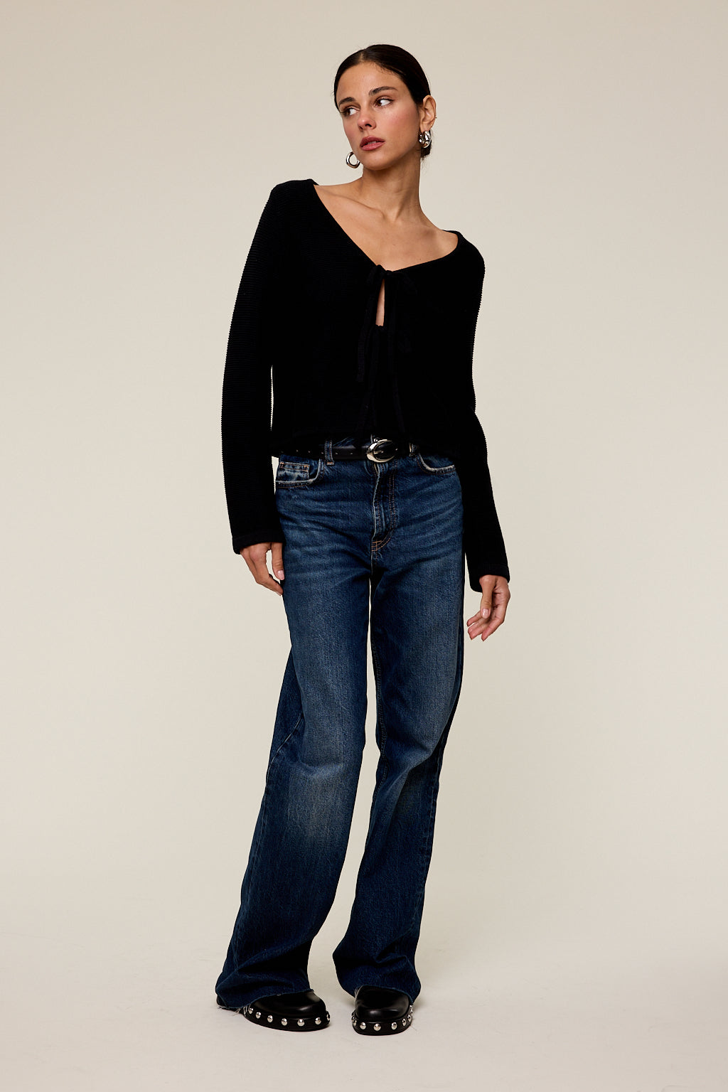 Ava Long Sleeve Tie Front Cardigan