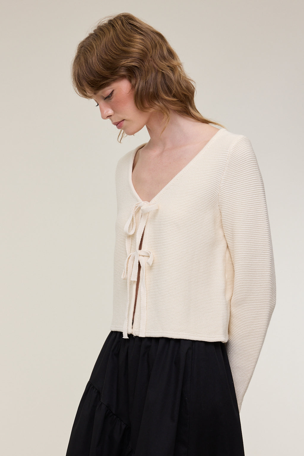 Ava Long Sleeve Tie Front Cardigan