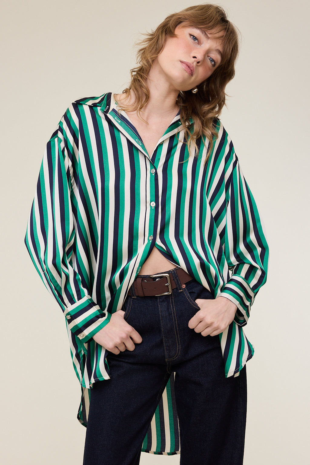 Rayna Green Striped Blouse
